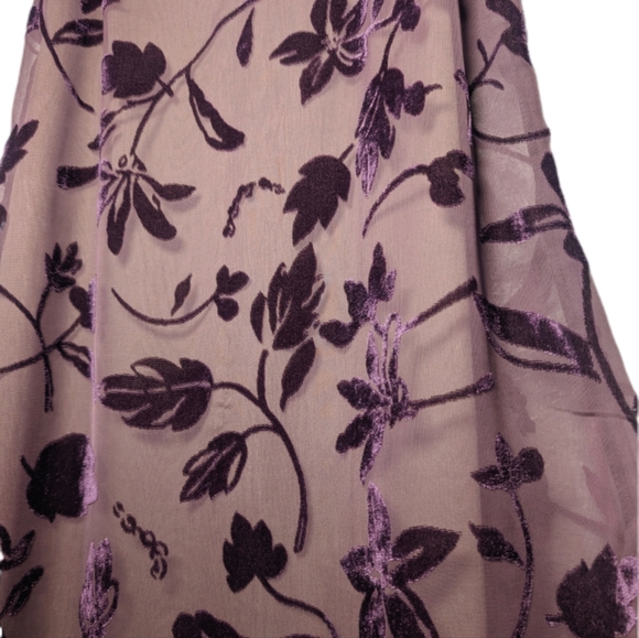 Rampage Vintage 90s Goth Grunge Plum Purple Burnout Velvet Tank Sheer Mini Dress - Picture 8 of 9